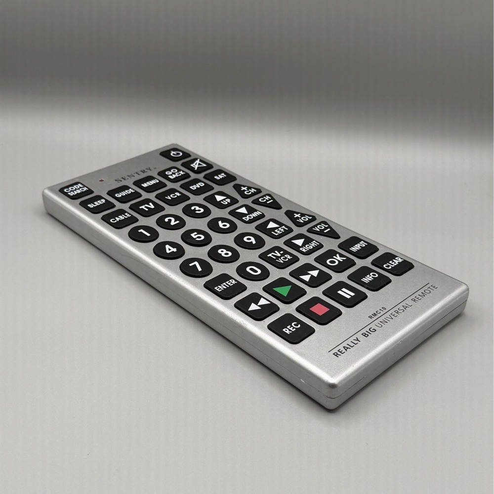 Sentry RMC10 Really Big Universal Remote Large Button Silver-Tested &‎ Works! - Picture 3 of 7
